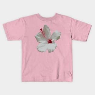 Pure White Hibiscus Tropical Flower Vector Kids T-Shirt